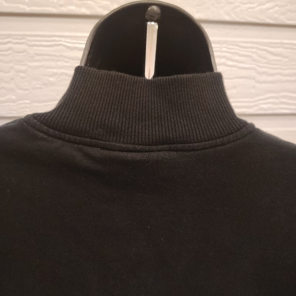 Michael Kors Sweatshirt Zipped Jacket Women's Medium Black 2 Upper Patch Pockets - Picture 5 of 8